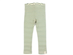 Petit Piao emerald green/dark off white striped leggings modal